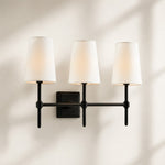 Load image into Gallery viewer, Rowan Linen Shade Wall Lamp – Retro Metal Wall Light for Bedroom &amp; Hallway