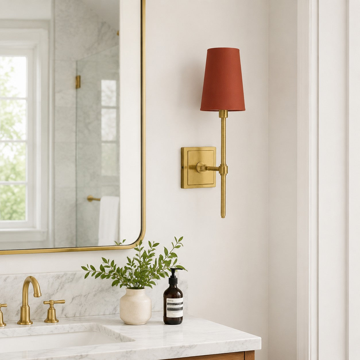 Rowan Wandleuchte mit Leinenschirm – Retro-Metallwandleuchte für Schlafzimmer und Flur