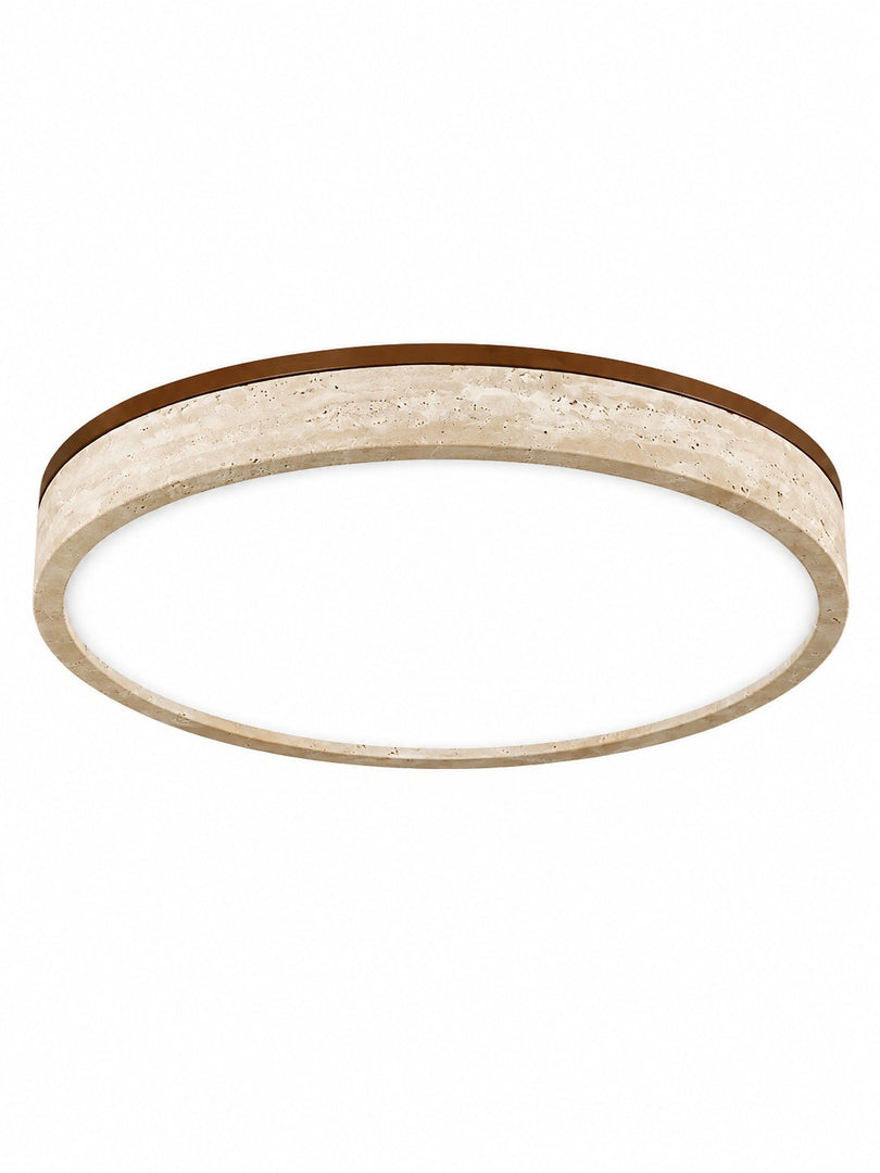 Travira Sculptural Travertine Ceiling Fixture - Soft Ambient Light for Bedroom Living Room or Entryway