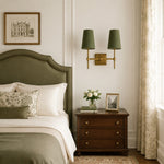 Load image into Gallery viewer, Rowan Linen Shade Wall Lamp – Retro Metal Wall Light for Bedroom &amp; Hallway