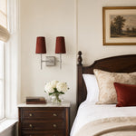Load image into Gallery viewer, Rowan Linen Shade Wall Lamp – Retro Metal Wall Light for Bedroom &amp; Hallway