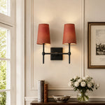 Load image into Gallery viewer, Rowan Linen Shade Wall Lamp – Retro Metal Wall Light for Bedroom &amp; Hallway