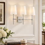 Load image into Gallery viewer, Rowan Linen Shade Wall Lamp – Retro Metal Wall Light for Bedroom &amp; Hallway