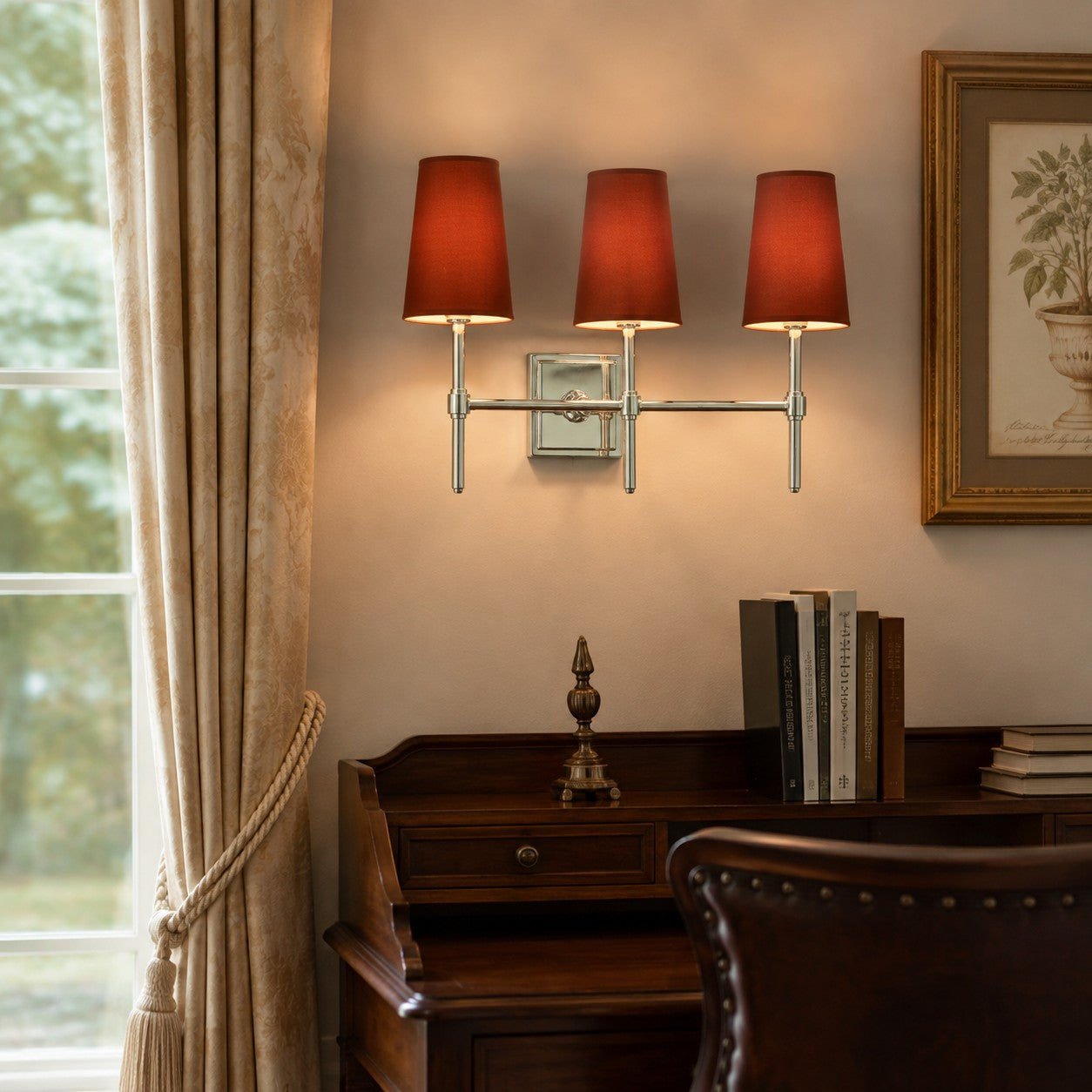 Rowan Wandleuchte mit Leinenschirm – Retro-Metallwandleuchte für Schlafzimmer und Flur