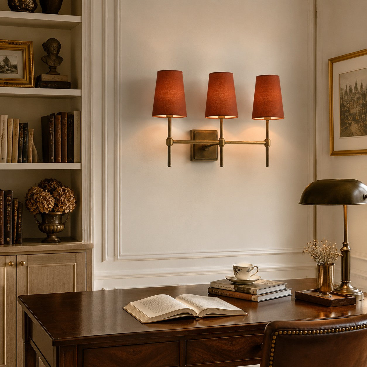 Rowan Wandleuchte mit Leinenschirm – Retro-Metallwandleuchte für Schlafzimmer und Flur