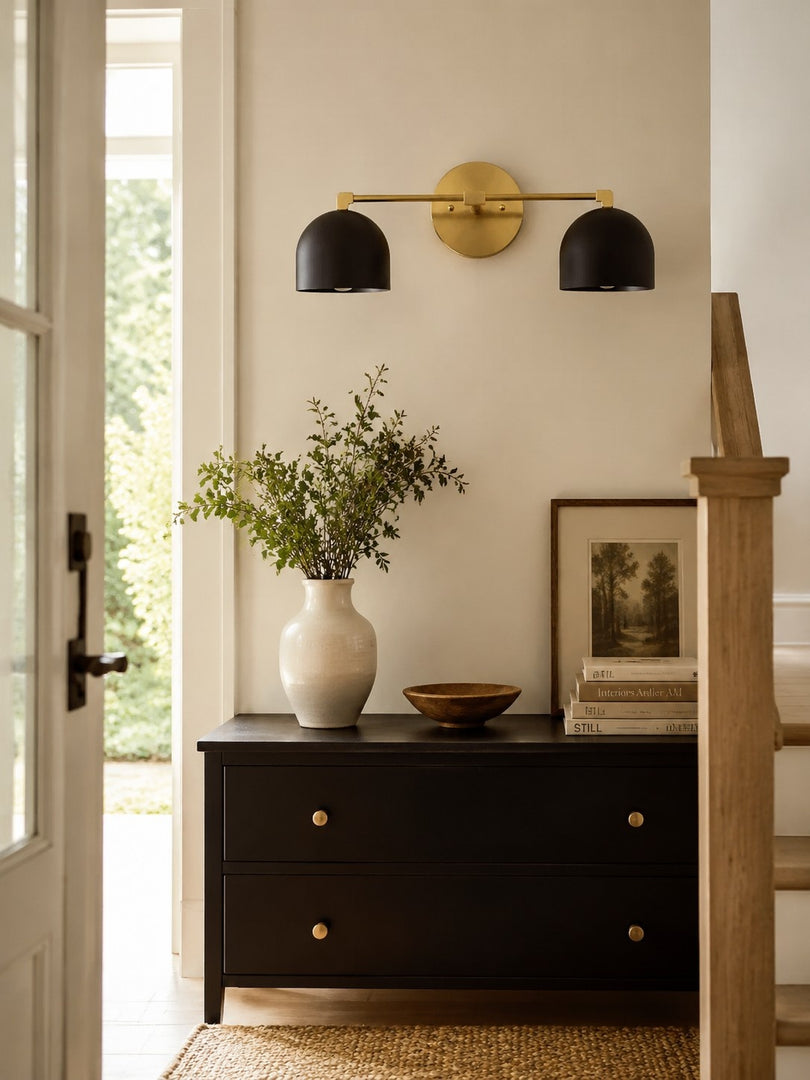 Metio Dome Vanity Wall Light – Mid-Century Fixture for Bathroom
