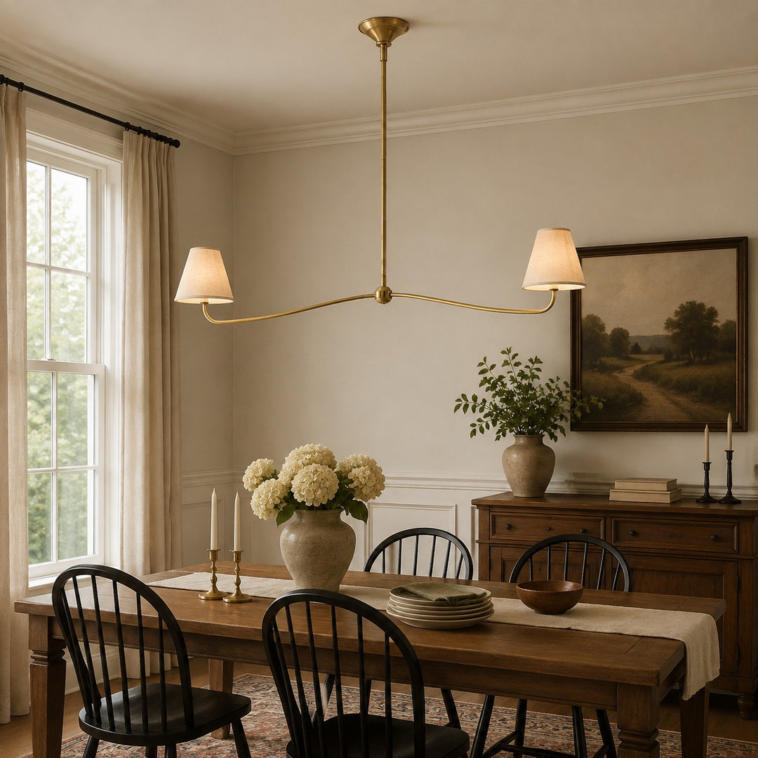 Fibura Modern Fabric or Pleated Shade Chandelier for Traditional Dining Room