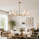 Charger l'image dans la visionneuse de galerie, Fibura Modern Fabric or Pleated Shade Chandelier for Traditional Dining Room