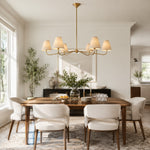 Charger l'image dans la visionneuse de galerie, Fibura Modern Fabric or Pleated Shade Chandelier for Traditional Dining Room