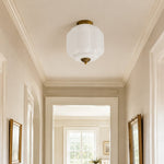 Load image into Gallery viewer, Eloise Flush Mount Milk Glass Ceiling Light – Modern Accent Lighting with Artistic Glass Shade