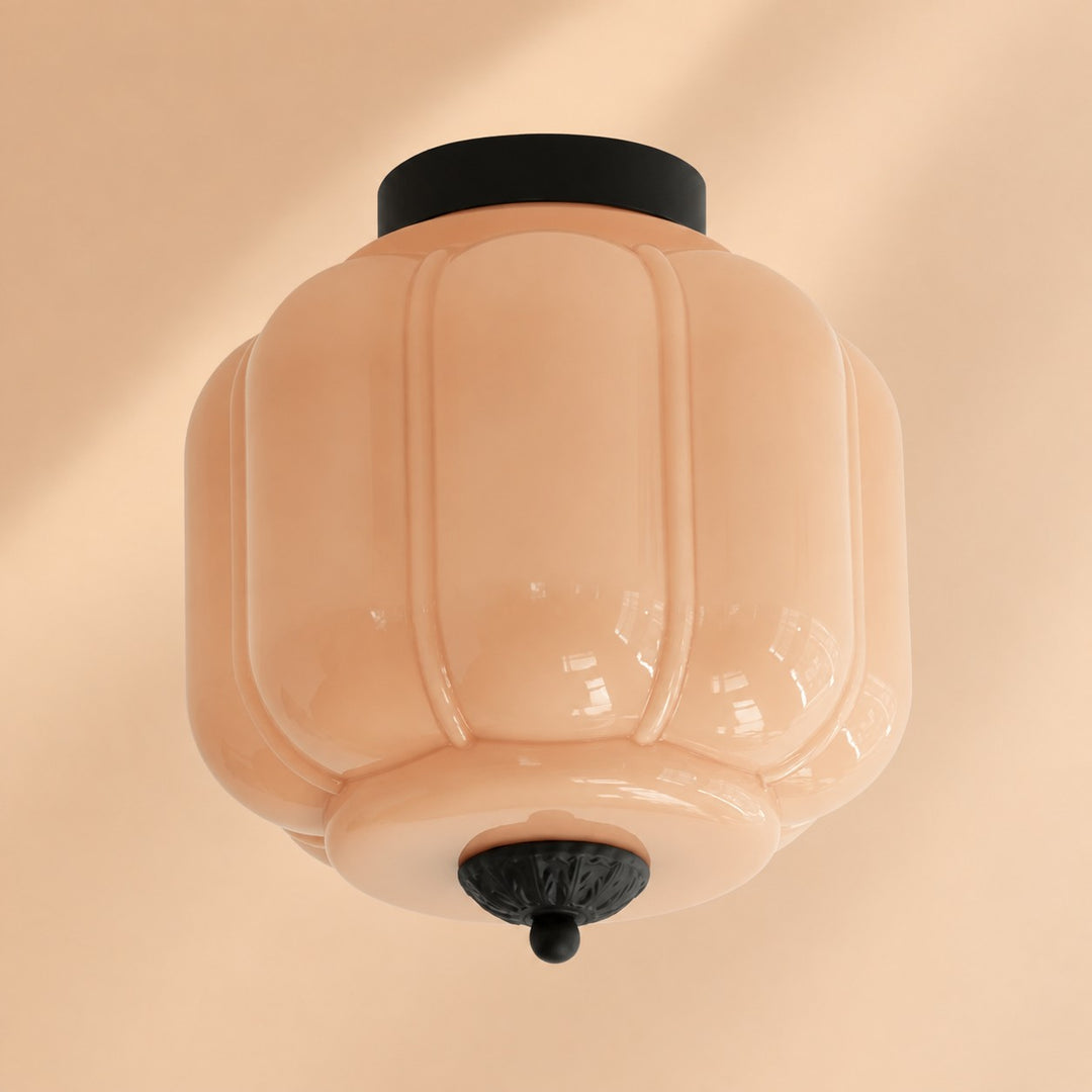 Eloise Flush Mount Milk Glass Ceiling Light – Modern Accent Lighting with Artistic Glass Shade