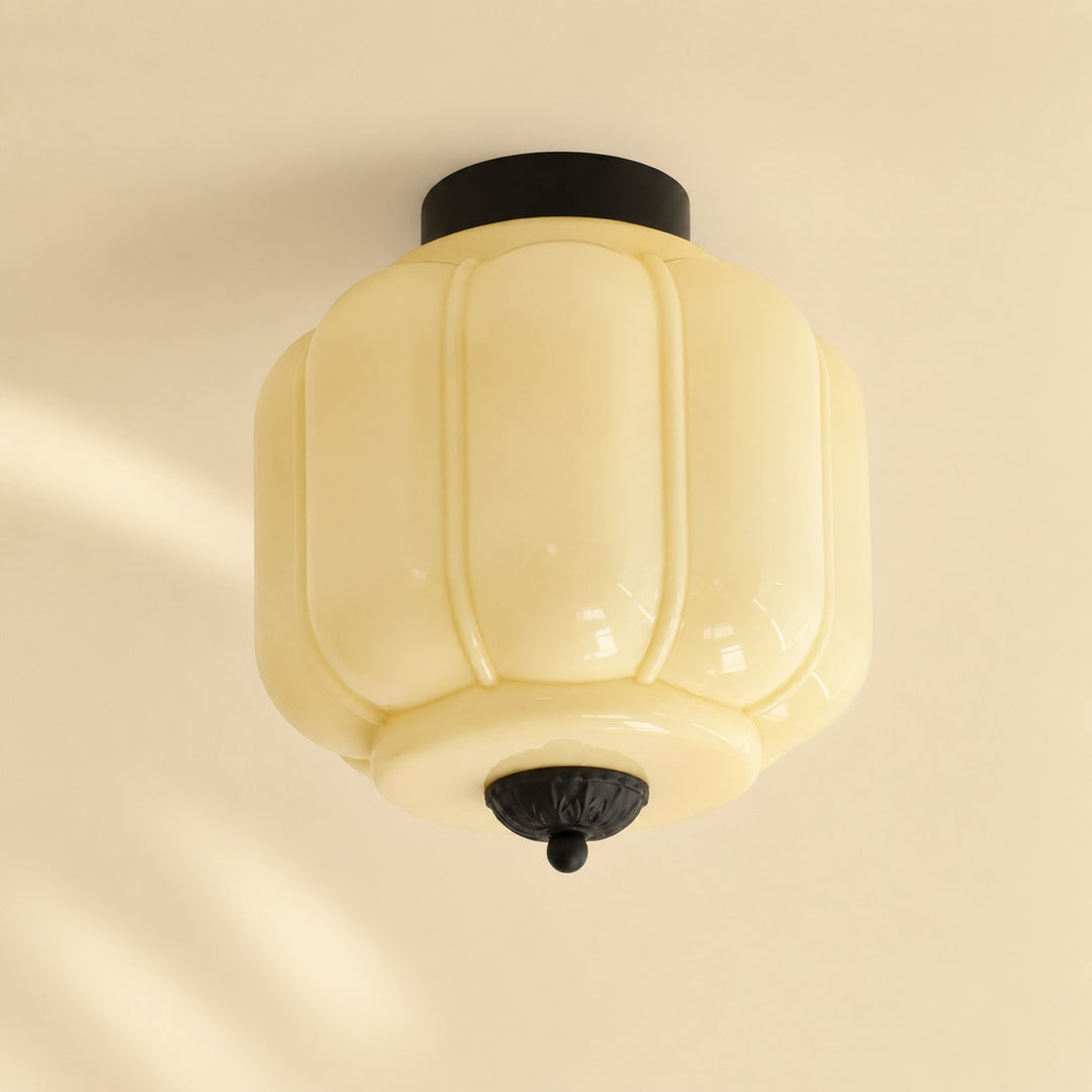 Eloise Flush Mount Milk Glass Ceiling Light – Modern Accent Lighting with Artistic Glass Shade