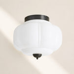 Load image into Gallery viewer, Eloise Flush Mount Milk Glass Ceiling Light – Modern Accent Lighting with Artistic Glass Shade