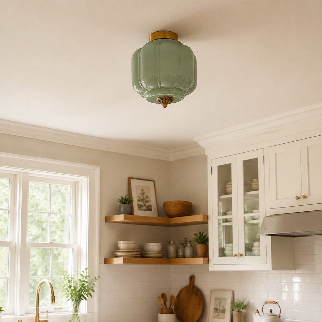 Eloise Flush Mount Milk Glass Ceiling Light – Modern Accent Lighting with Artistic Glass Shade