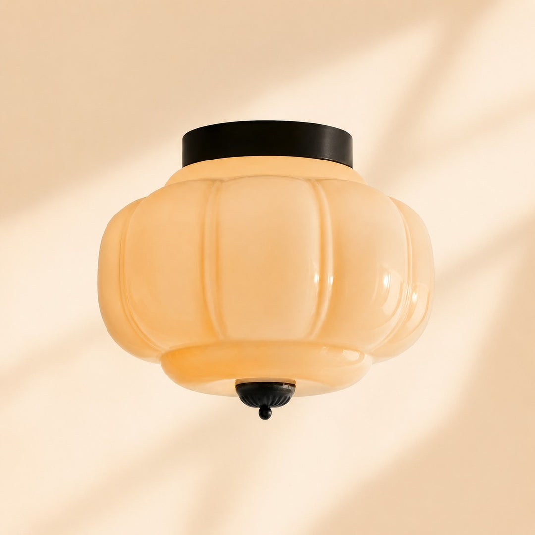 Eloise Flush Mount Milk Glass Ceiling Light – Modern Accent Lighting with Artistic Glass Shade