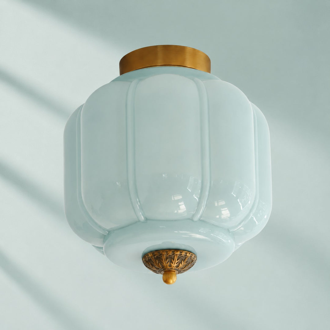 Eloise Flush Mount Milk Glass Ceiling Light – Modern Accent Lighting with Artistic Glass Shade