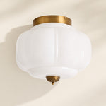 Load image into Gallery viewer, Eloise Flush Mount Milk Glass Ceiling Light – Modern Accent Lighting with Artistic Glass Shade
