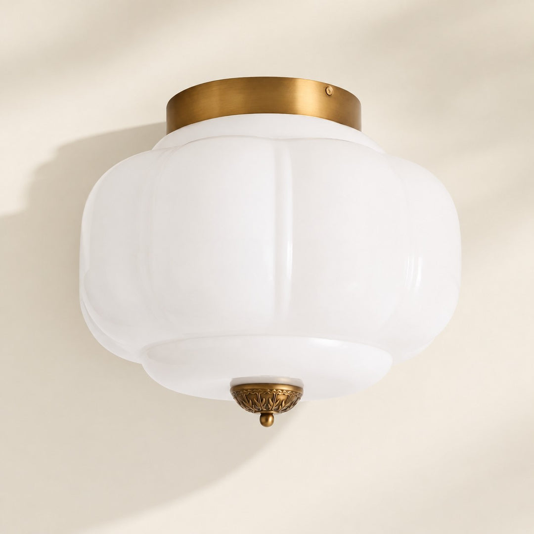 Eloise Flush Mount Milk Glass Ceiling Light – Modern Accent Lighting with Artistic Glass Shade
