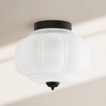 Load image into Gallery viewer, Eloise Flush Mount Milk Glass Ceiling Light – Modern Accent Lighting with Artistic Glass Shade