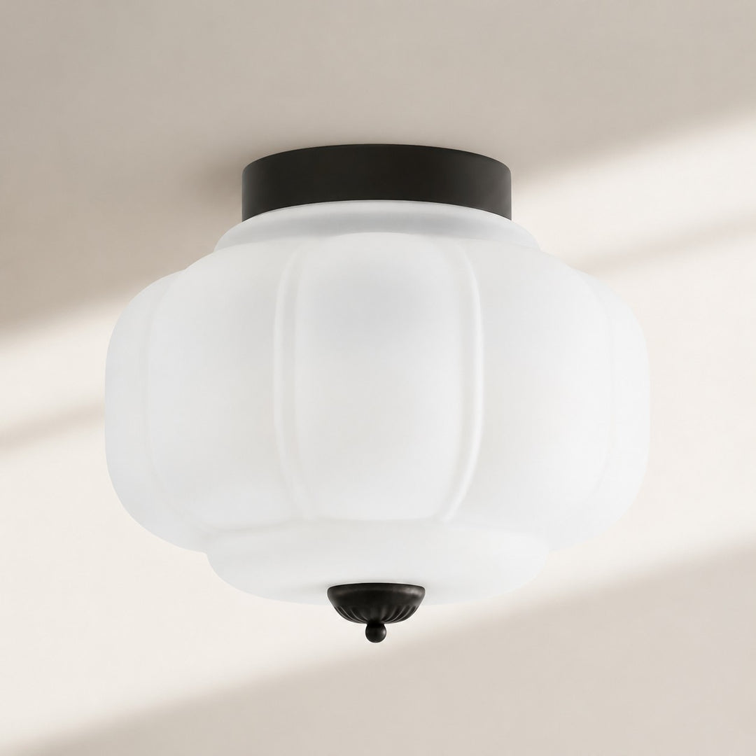 Eloise Flush Mount Milk Glass Ceiling Light – Modern Accent Lighting with Artistic Glass Shade