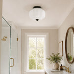 Load image into Gallery viewer, Eloise Flush Mount Milk Glass Ceiling Light – Modern Accent Lighting with Artistic Glass Shade