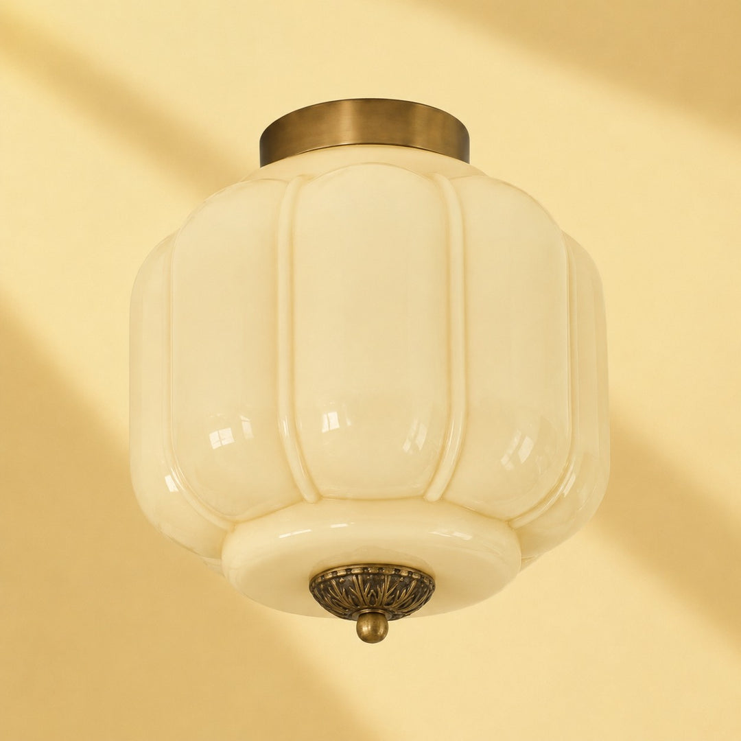Eloise Flush Mount Milk Glass Ceiling Light – Modern Accent Lighting with Artistic Glass Shade