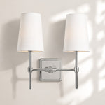 Load image into Gallery viewer, Rowan Linen Shade Wall Lamp – Retro Metal Wall Light for Bedroom &amp; Hallway