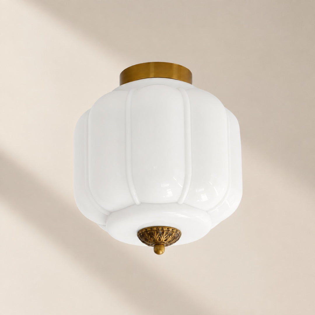 Eloise Flush Mount Milk Glass Ceiling Light – Modern Accent Lighting with Artistic Glass Shade