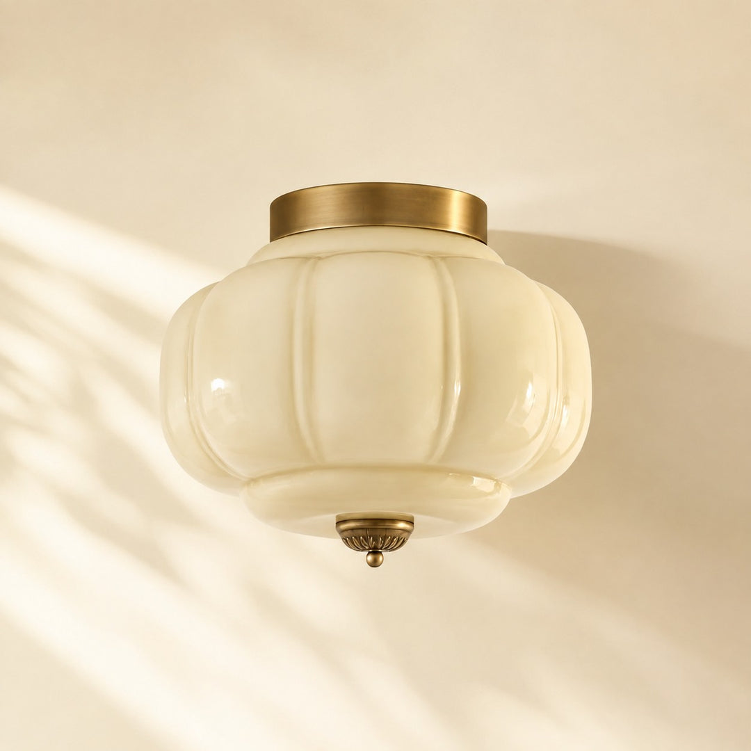 Eloise Flush Mount Milk Glass Ceiling Light – Modern Accent Lighting with Artistic Glass Shade