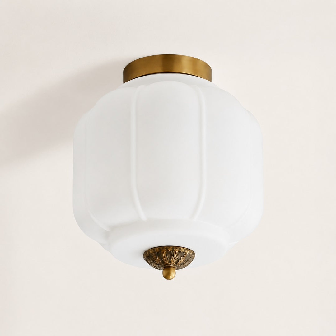 Eloise Flush Mount Milk Glass Ceiling Light – Modern Accent Lighting with Artistic Glass Shade