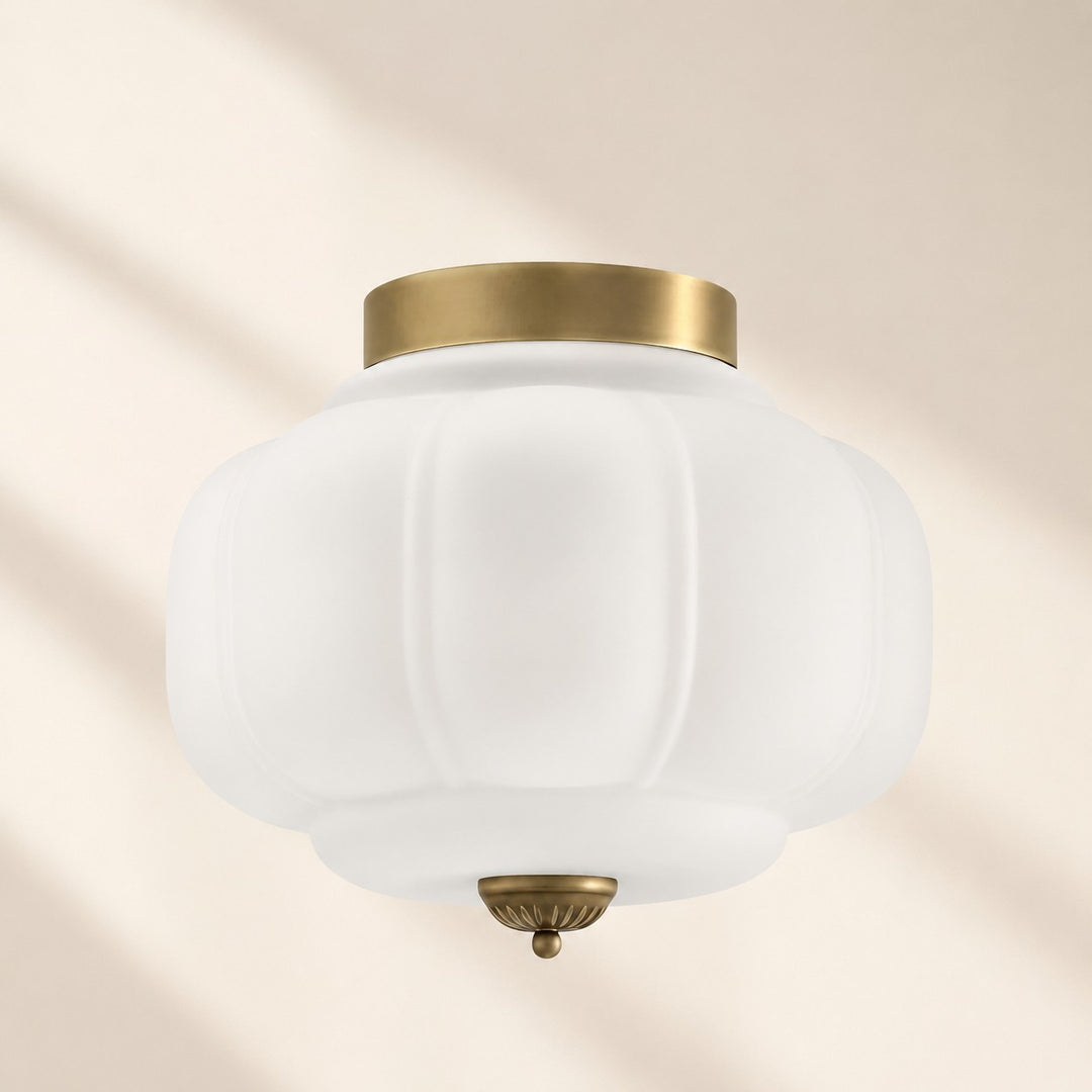 Eloise Flush Mount Milk Glass Ceiling Light – Modern Accent Lighting with Artistic Glass Shade