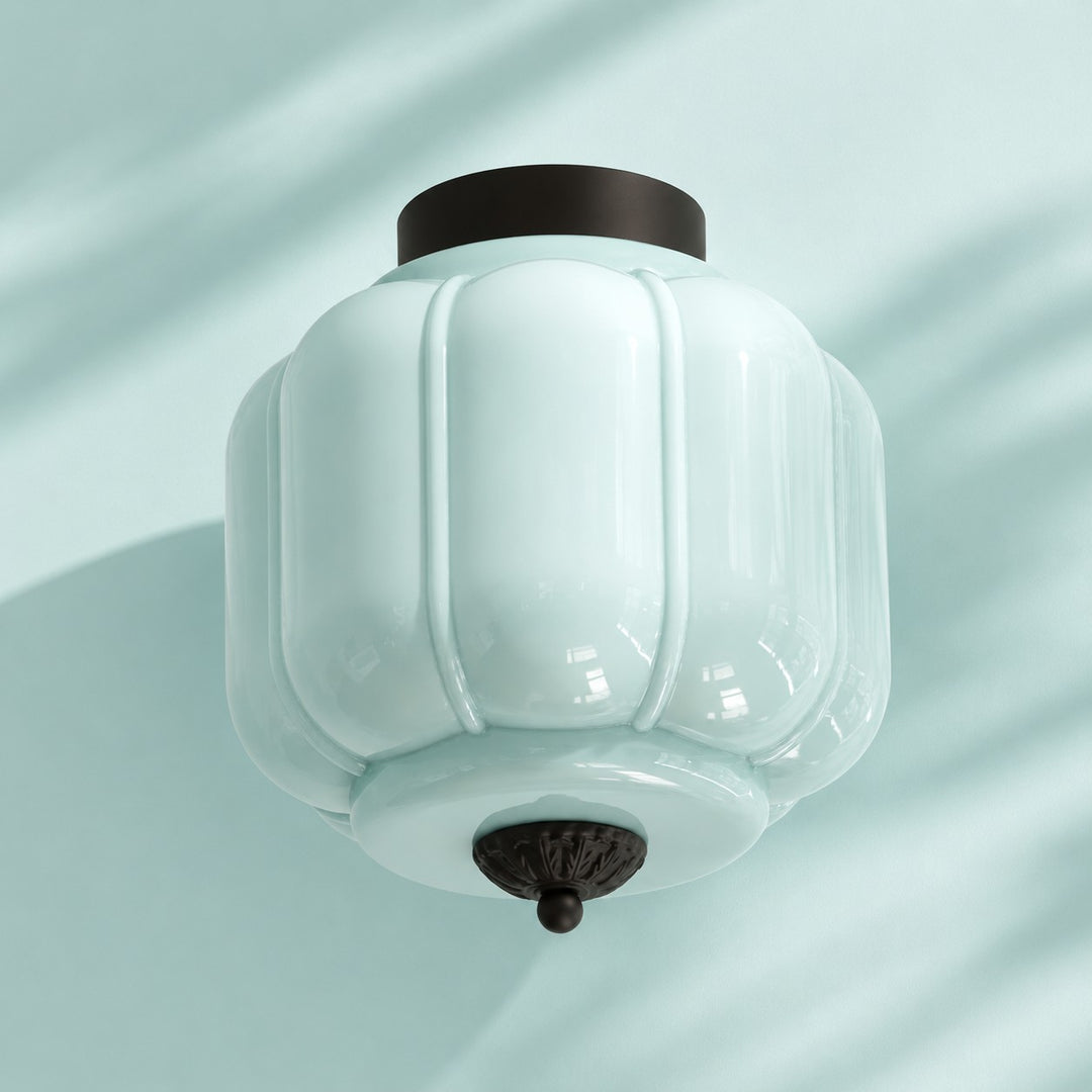 Eloise Flush Mount Milk Glass Ceiling Light – Modern Accent Lighting with Artistic Glass Shade