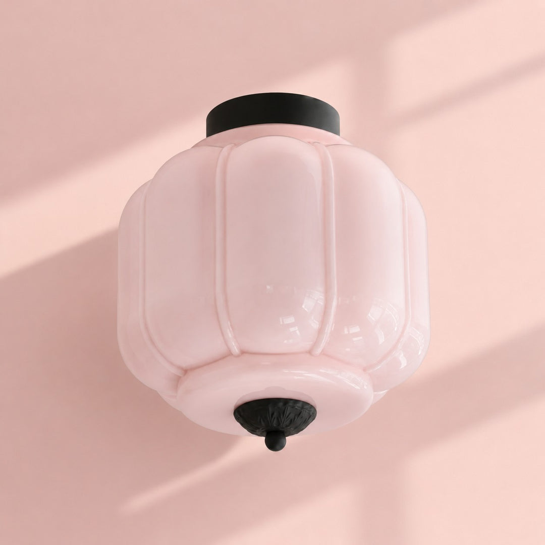 Eloise Flush Mount Milk Glass Ceiling Light – Modern Accent Lighting with Artistic Glass Shade