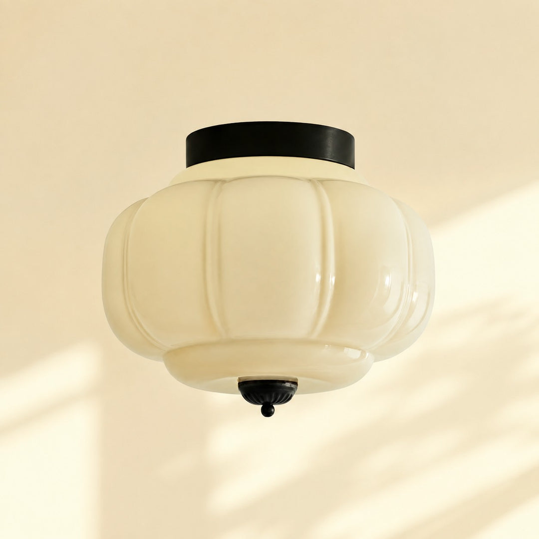 Eloise Flush Mount Milk Glass Ceiling Light – Modern Accent Lighting with Artistic Glass Shade