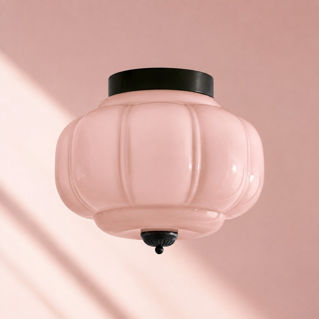 Eloise Flush Mount Milk Glass Ceiling Light – Modern Accent Lighting with Artistic Glass Shade
