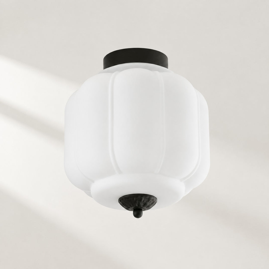 Eloise Flush Mount Milk Glass Ceiling Light – Modern Accent Lighting with Artistic Glass Shade