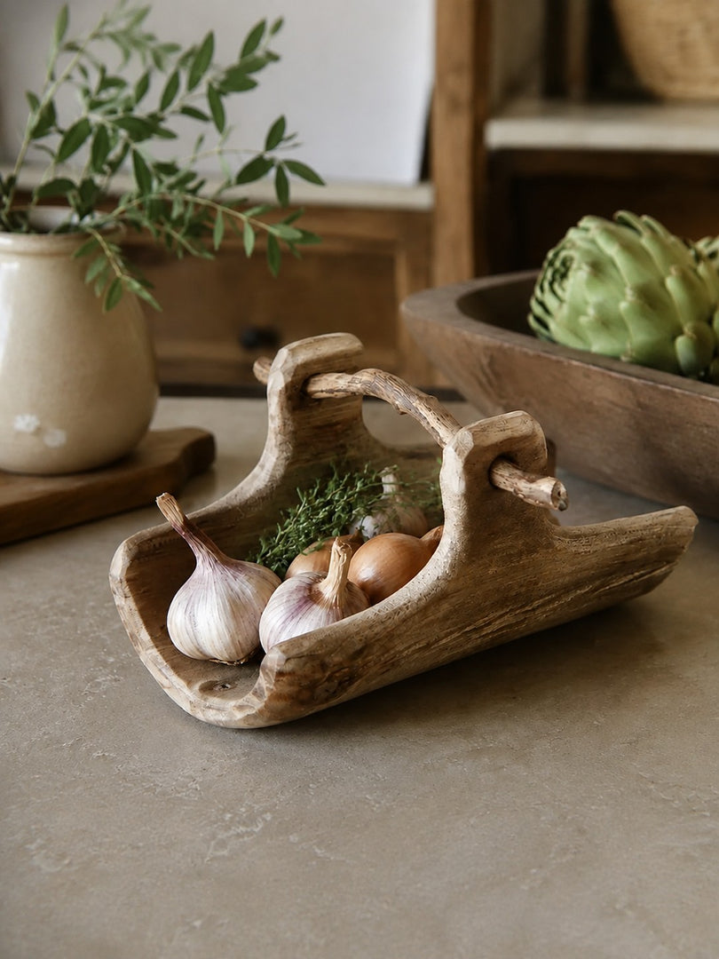 Handcrafted Willow Wood Carry Tray