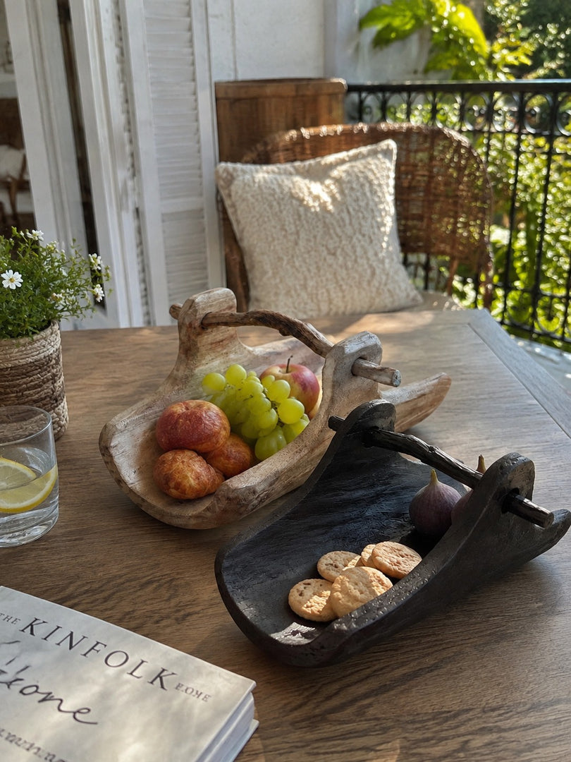 Handcrafted Willow Wood Carry Tray