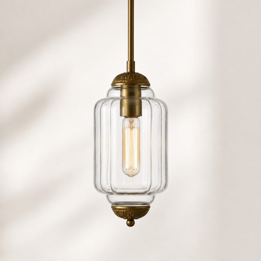 Eloise Vintage inspiriertes gewelltes Milchglas-Anhänger - modernes Akzentlicht für Küche und Schlafzimmer