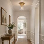 Load image into Gallery viewer, Rivora Textured Ribbed Glass Flush Ceiling Light — Elegant Low-Profile Fixture for Entryways