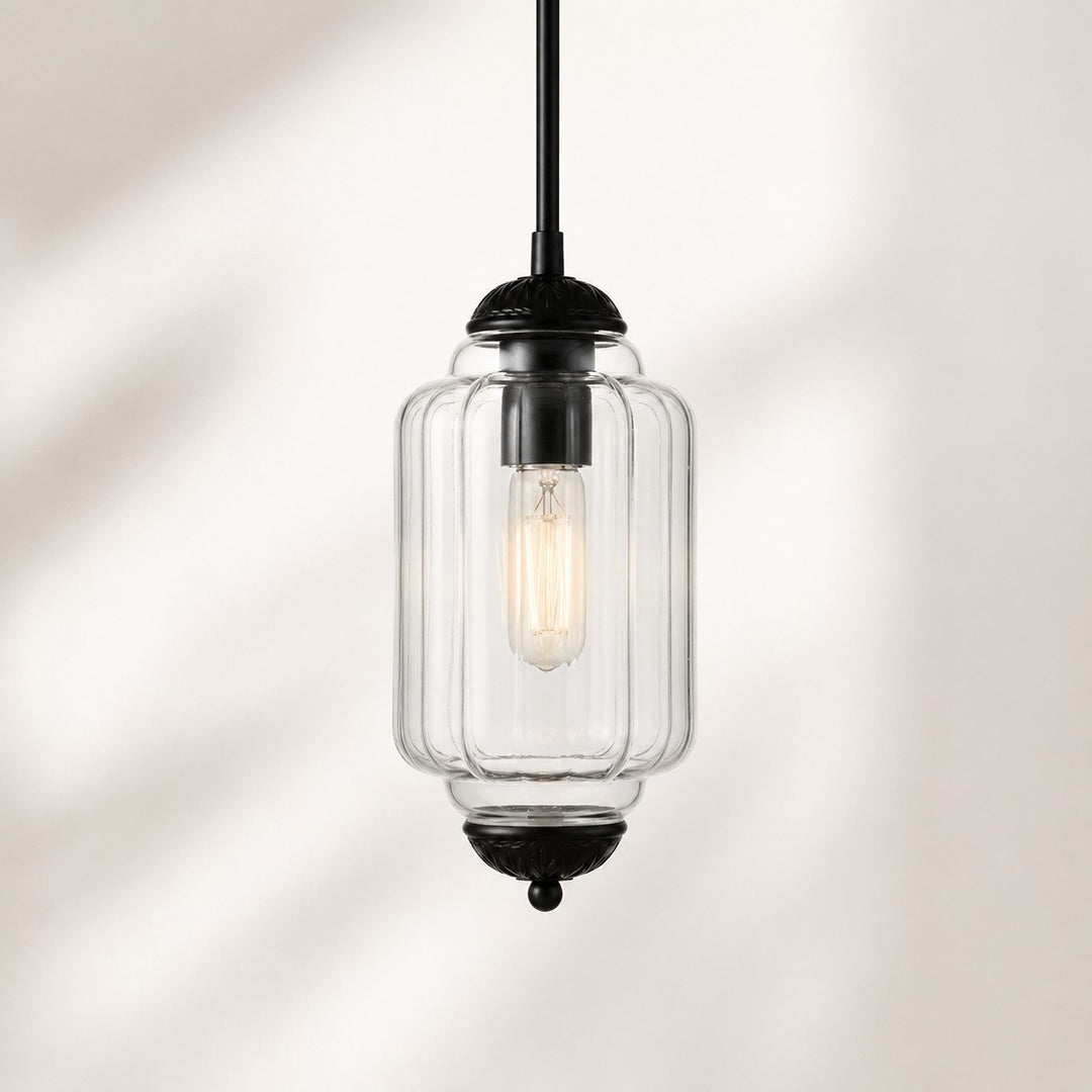 Eloise Vintage inspiriertes gewelltes Milchglas-Anhänger - modernes Akzentlicht für Küche und Schlafzimmer