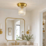 Load image into Gallery viewer, Rivora Textured Ribbed Glass Flush Ceiling Light — Elegant Low-Profile Fixture for Entryways