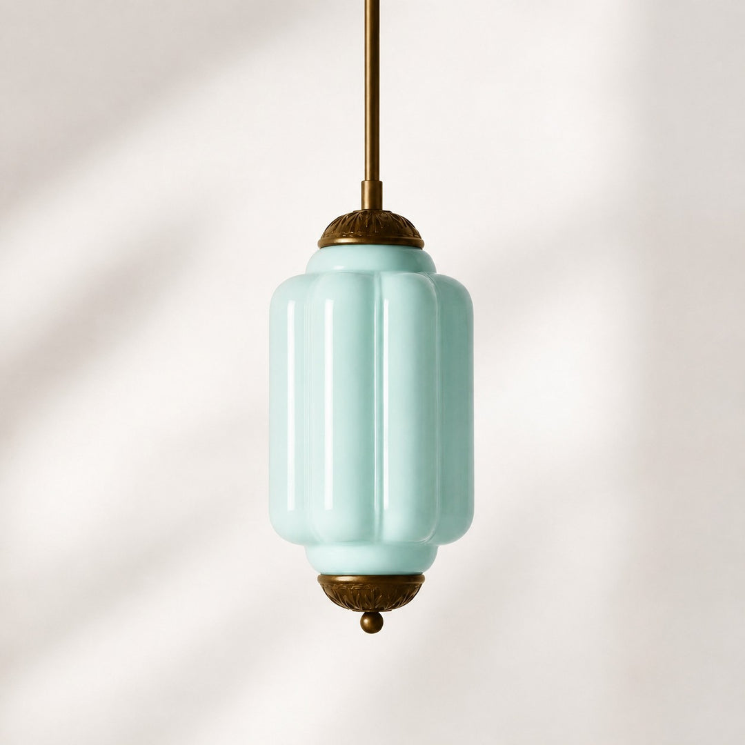 Eloise Vintage inspiriertes gewelltes Milchglas-Anhänger - modernes Akzentlicht für Küche und Schlafzimmer