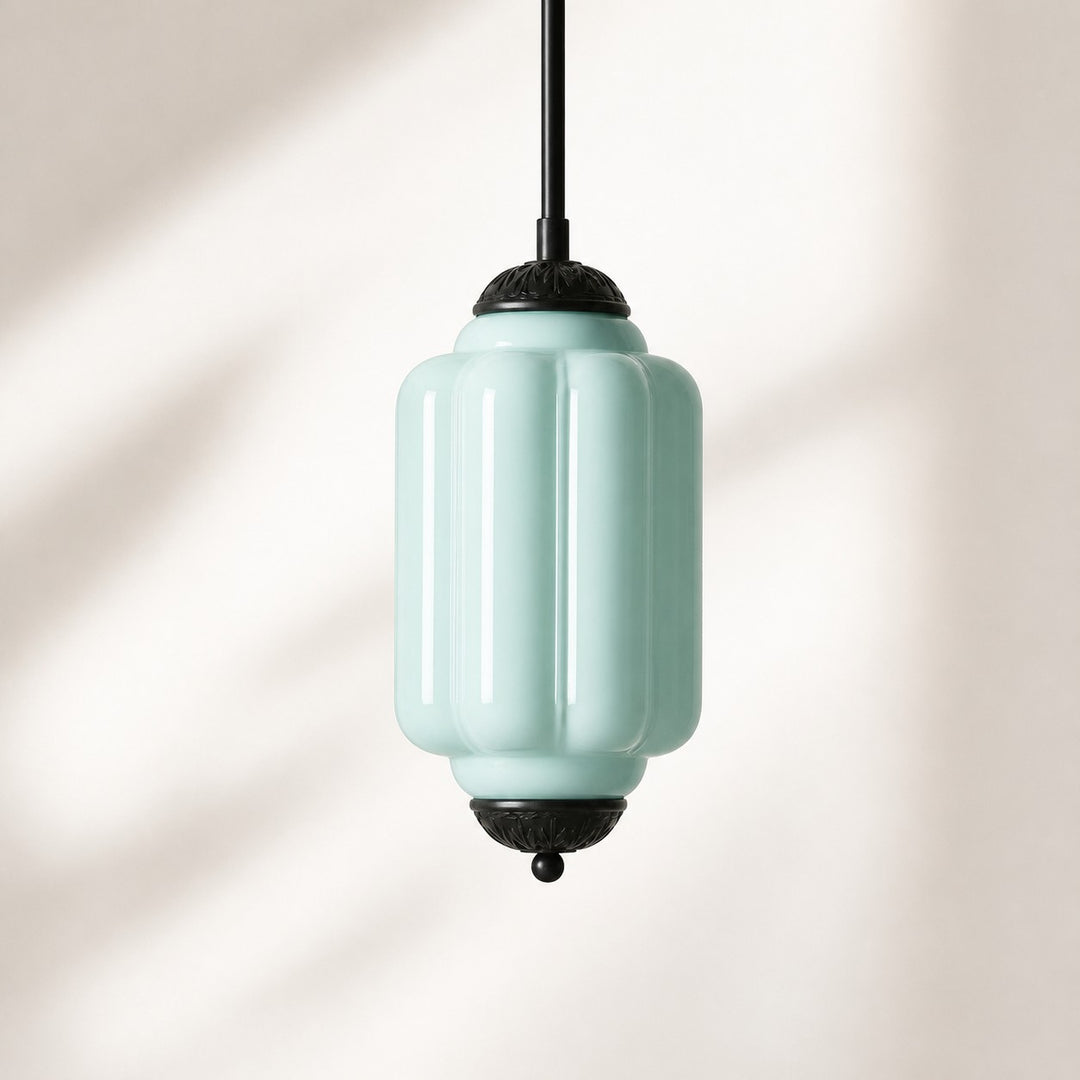 Eloise Vintage inspiriertes gewelltes Milchglas-Anhänger - modernes Akzentlicht für Küche und Schlafzimmer
