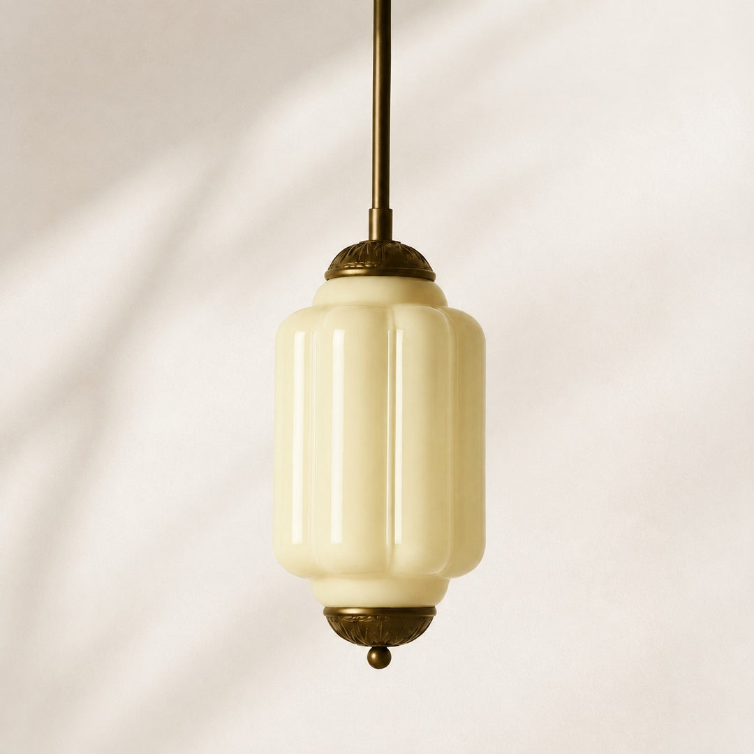 Eloise Vintage inspiriertes gewelltes Milchglas-Anhänger - modernes Akzentlicht für Küche und Schlafzimmer