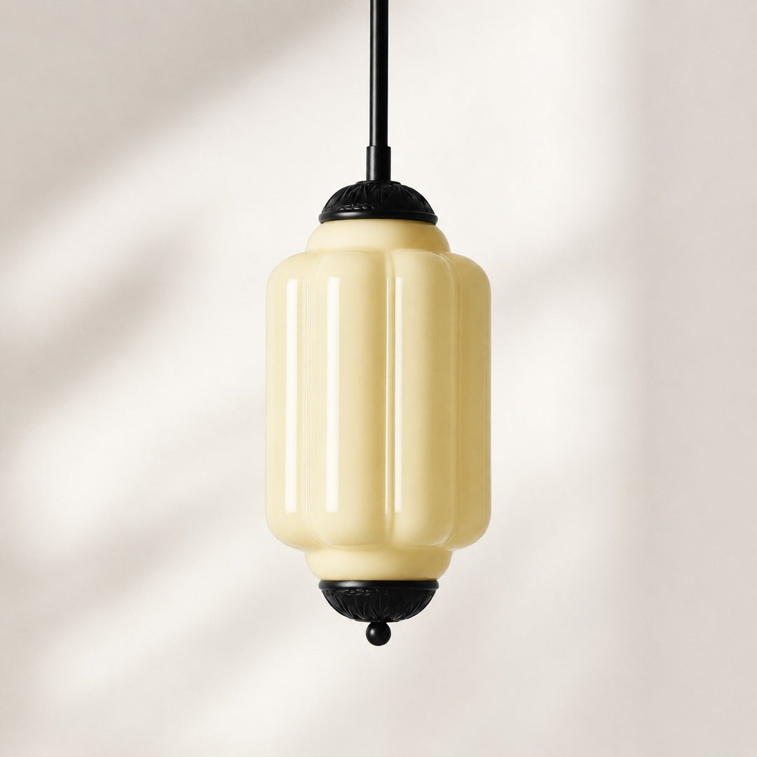 Eloise Vintage inspiriertes gewelltes Milchglas-Anhänger - modernes Akzentlicht für Küche und Schlafzimmer