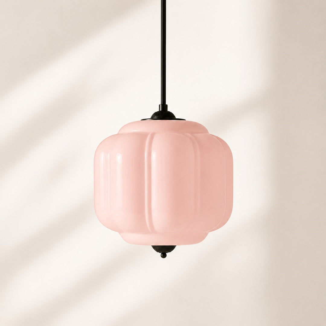 Eloise Vintage inspiriertes gewelltes Milchglas-Anhänger - modernes Akzentlicht für Küche und Schlafzimmer
