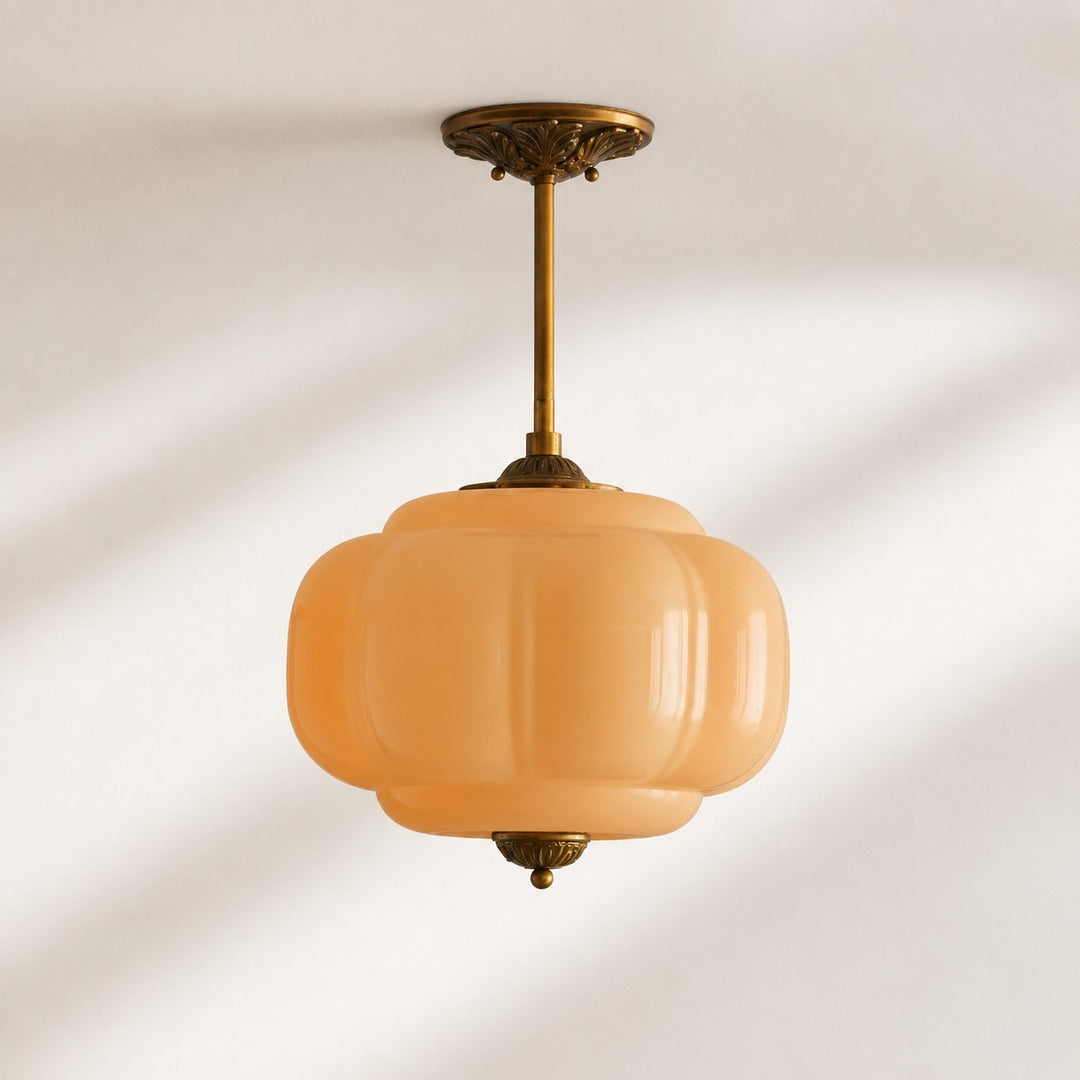 Eloise Vintage inspiriertes gewelltes Milchglas-Anhänger - modernes Akzentlicht für Küche und Schlafzimmer