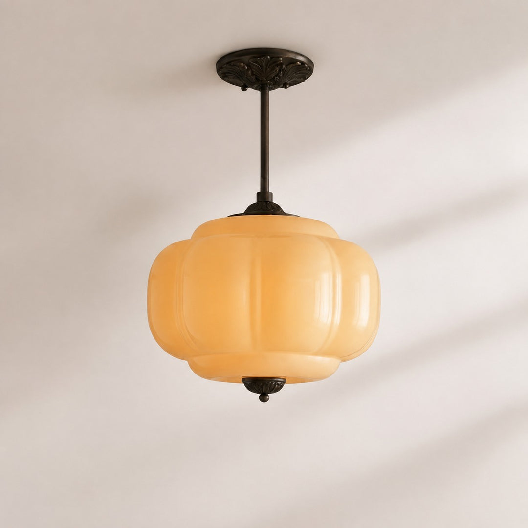 Eloise Vintage inspiriertes gewelltes Milchglas-Anhänger - modernes Akzentlicht für Küche und Schlafzimmer