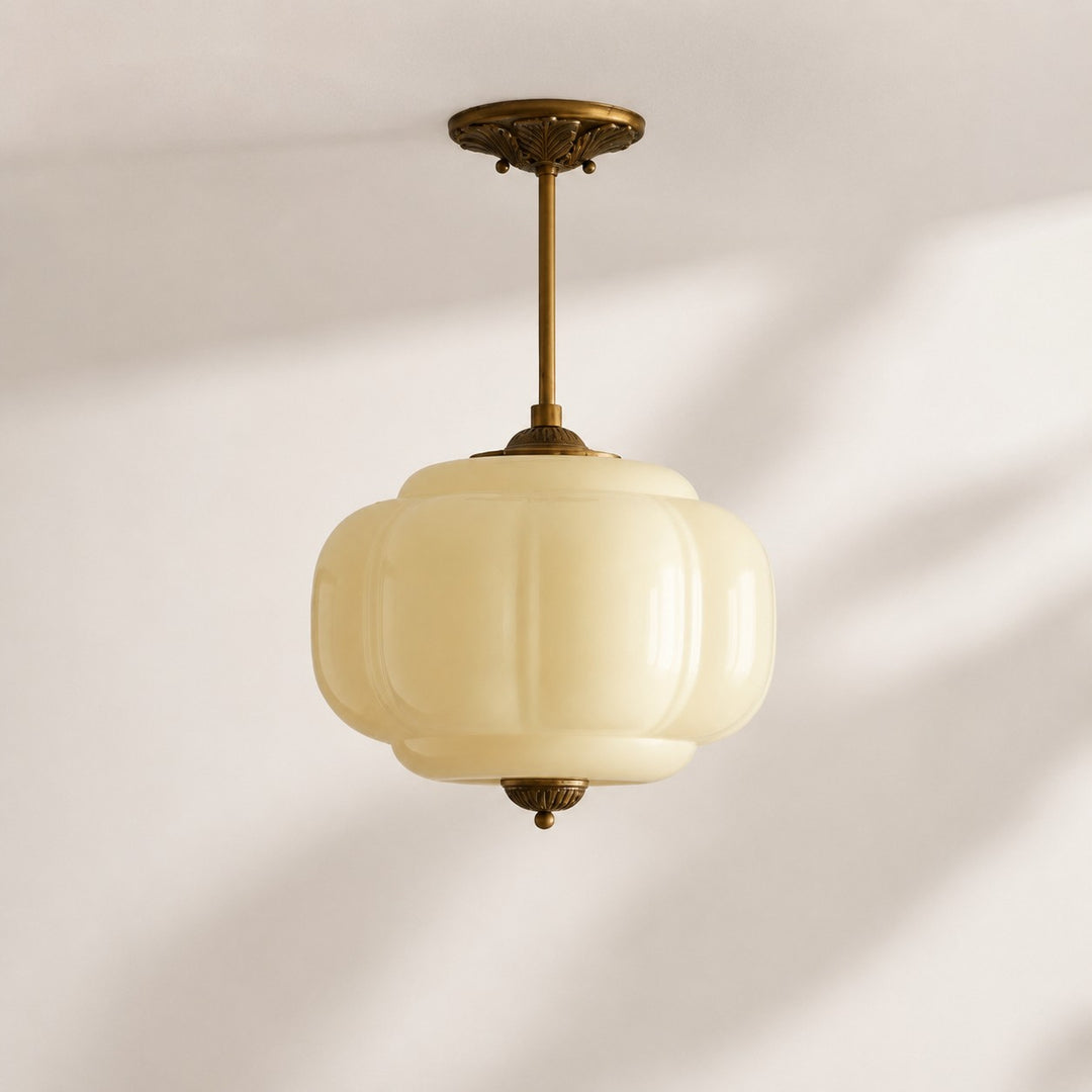 Eloise Vintage inspiriertes gewelltes Milchglas-Anhänger - modernes Akzentlicht für Küche und Schlafzimmer